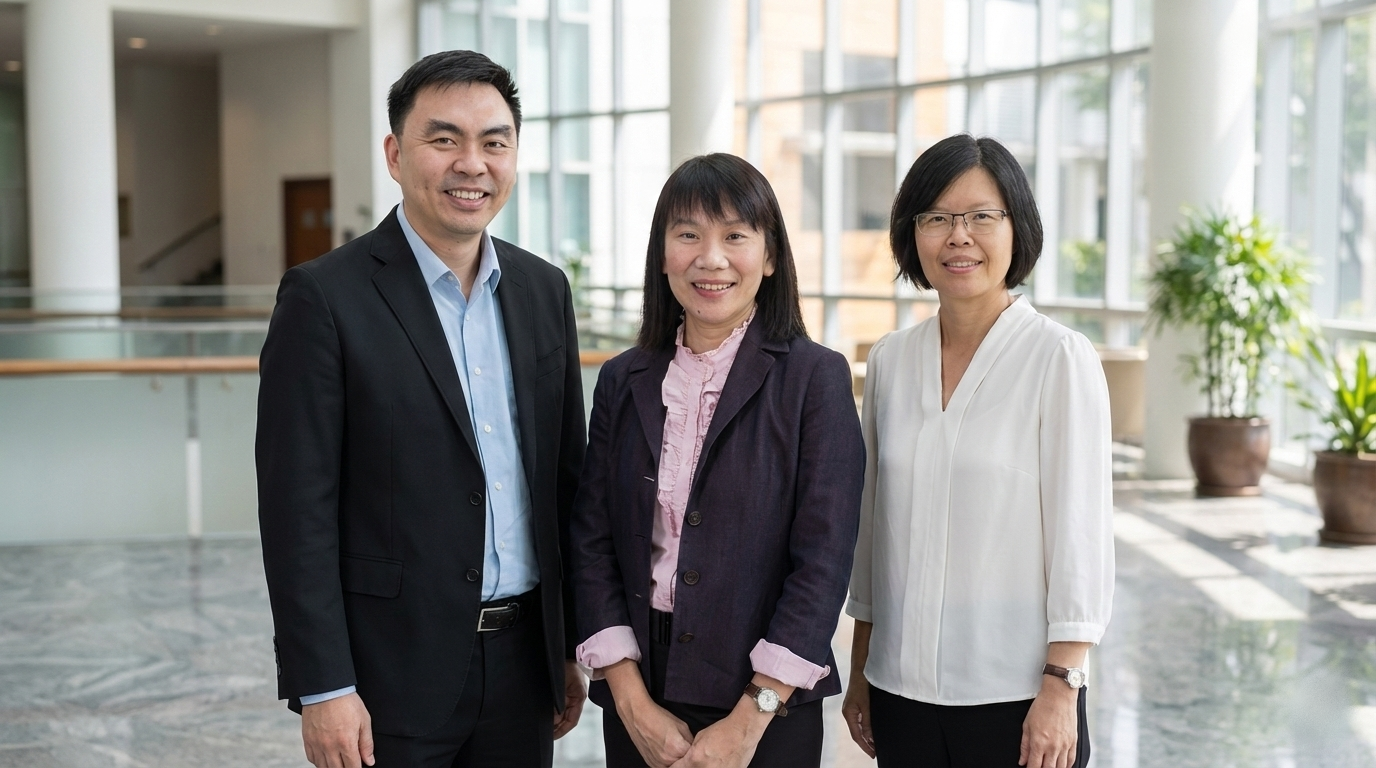 (L-R) Assoc Profs Ouh Eng Lieh, Tan Kar Way, and Lo Siaw Ling.