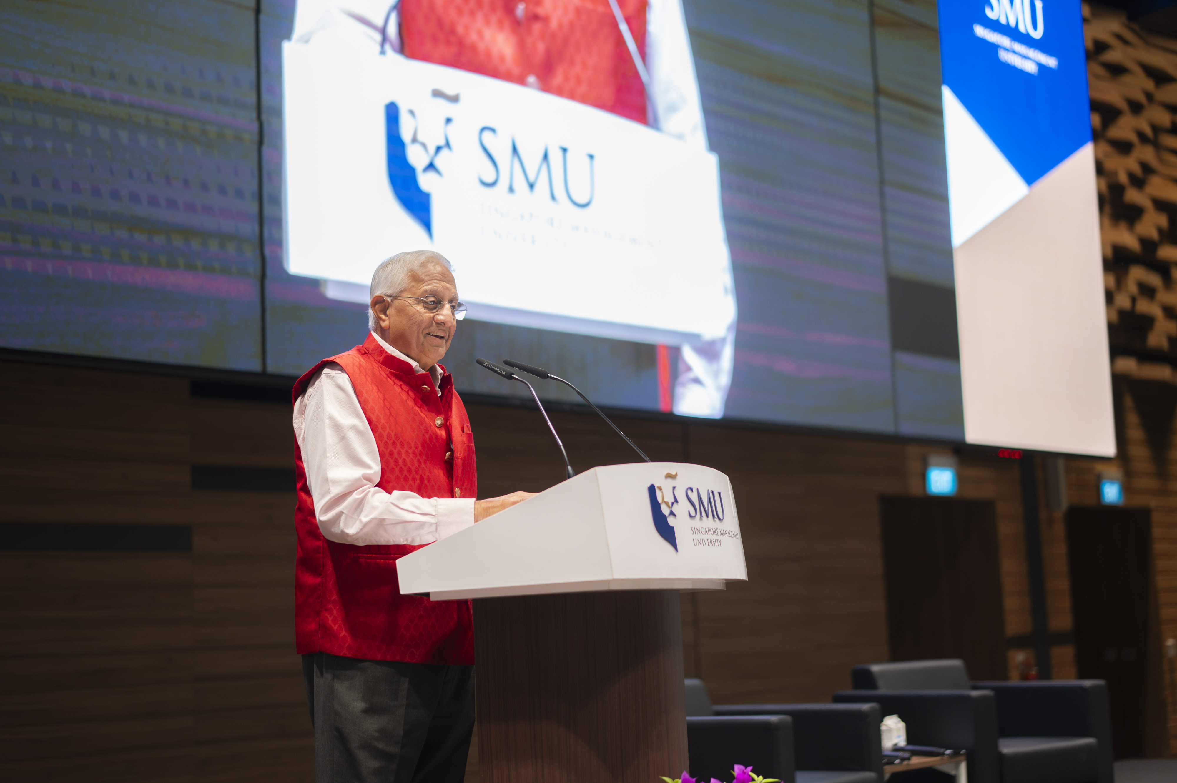 Mr R. Gopalakrishnan, CEO of Mindworks and author of 21 books on business and leadership, speaking at the Asia Ready Conversations (ARC) at SMU on 11 September 2026.