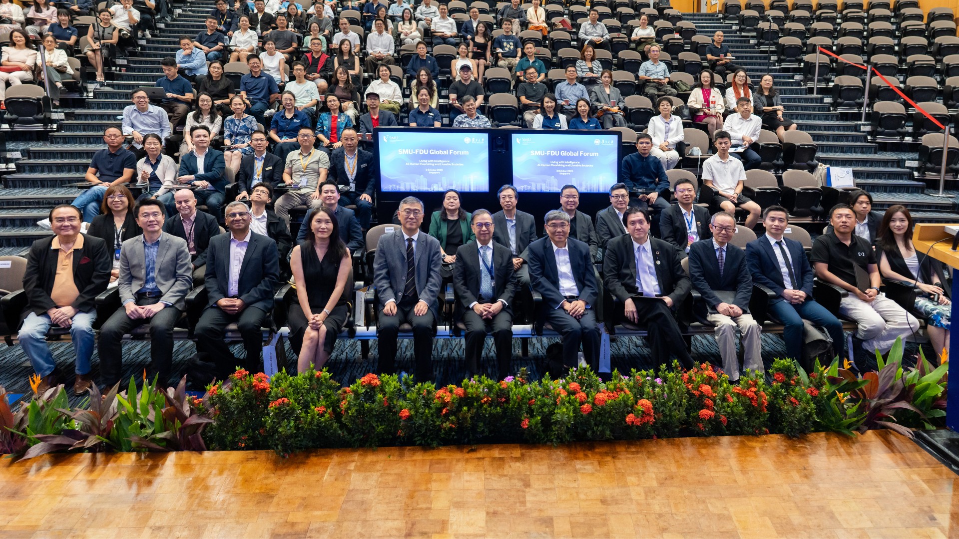 Speakers, panellists and members of the audience at the SMU-Fudan Global Forum 2026.