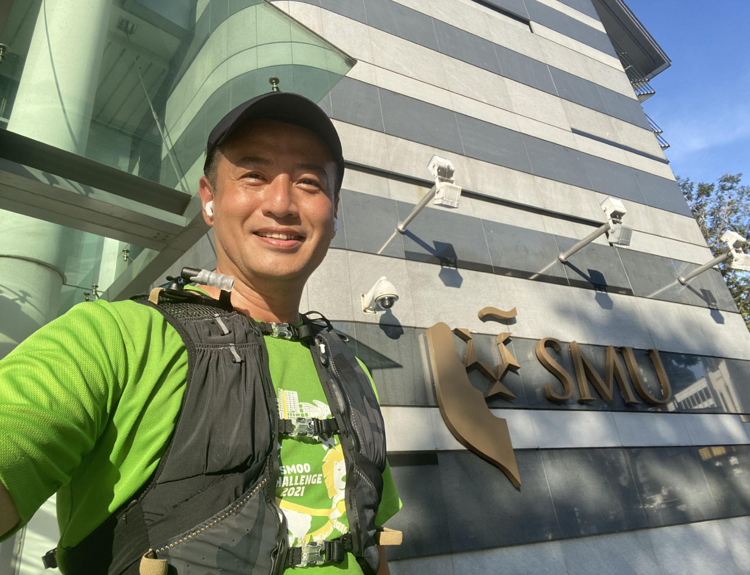 SMU Masters alumnus Terence Quek, CEO of the Singapore Institute of Directors. Pictured after participating in an SMU charity fundraising event.