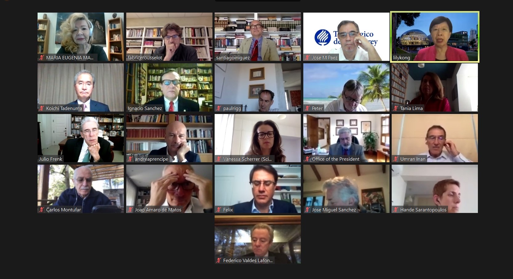 Screenshot of various University Leaders and participants of the Reinventing Higher Education event held on 29 June 2020