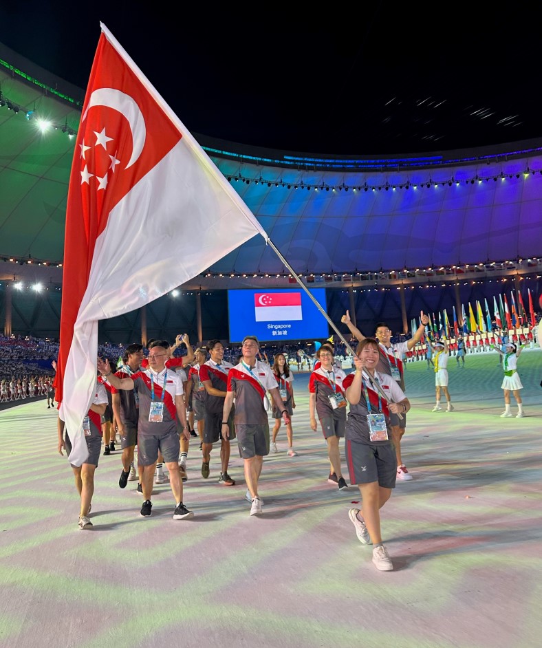 The Singapore Contingent for the Opening Ceremony march.