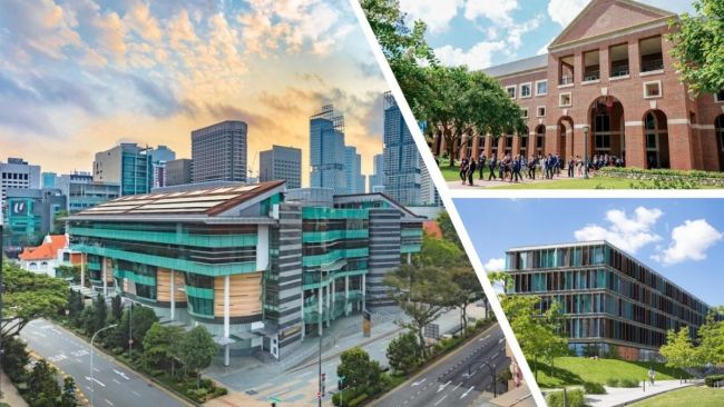 (Clockwise from left) SMU, the University of North Carolina at Chapell Hill (UNC) in the United States, and the Copenhagen Business School (CBS) in Denmark.