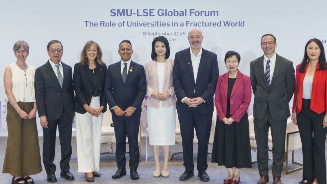 SMU-LSE Global Forum examines what it will take for universities to fulfil their responsibility toward societal impact in a fractured world and puts both universities’ strategic partnership into action, with new joint research projects tackling urban sustainability, workforce and longevity challenges in Singapore, the UK and beyond.